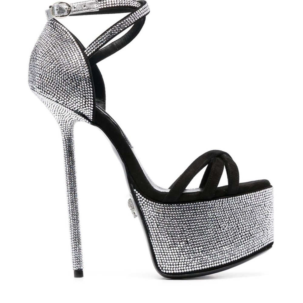Philipp Plein 160mm crystal-embellished platform sandals ,size 37 woman